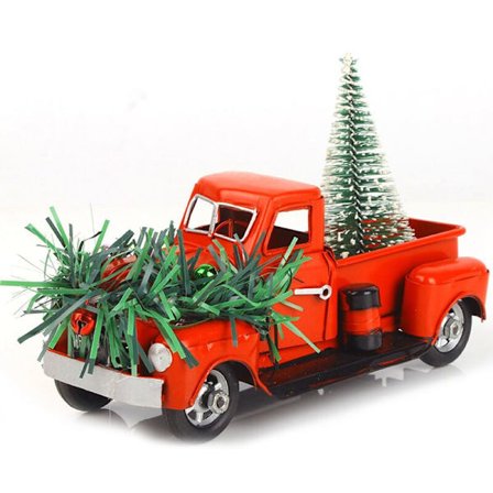 6,7 tommers vintage rød lastebil julepynt håndlaget rød metall lastebil bilmodell for julepynt, A