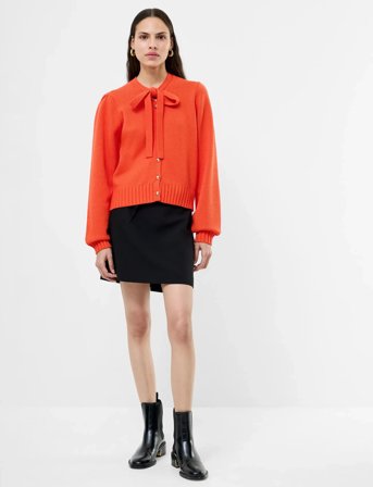 French Connection Varli Ls Tie Nk Cardigan - Orange - L