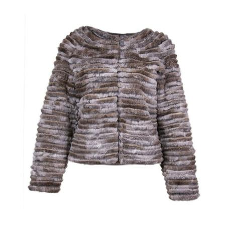 Btfcph, Cardigan W Rabbit Rows Pels 30585Bf G Beige, Dames, Maat:XL,Katoen,gestreept
