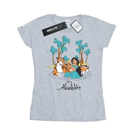 Disney Dam/Kvinnor Aladdin Jasmine Abu Rajah Strand Bomull T-Shirt XL Sports Grey