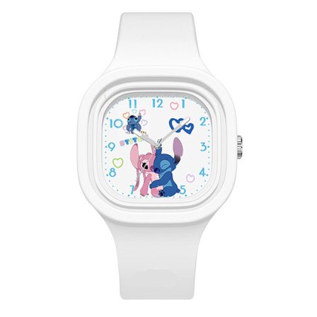 Stitch analogt kvartsur med silikone rem firkantet ur