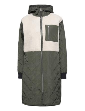 Mschadina Kiara Hood Jacket Vattert Jakke Khaki Green MOSS COPENHAGEN