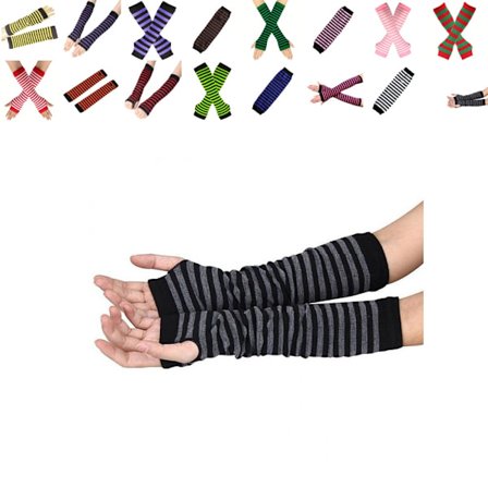 Armvarmere stripete, fingerløse og halvlange