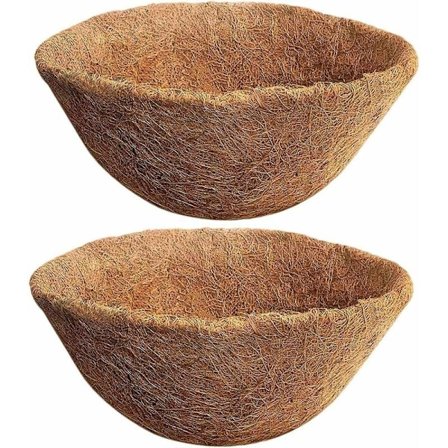 Set med 2 naturlige kokosfiberinnlegg for blomsterpotte 35 cm hengekurv for blomsterpotter Kokosfibererstatning for planter