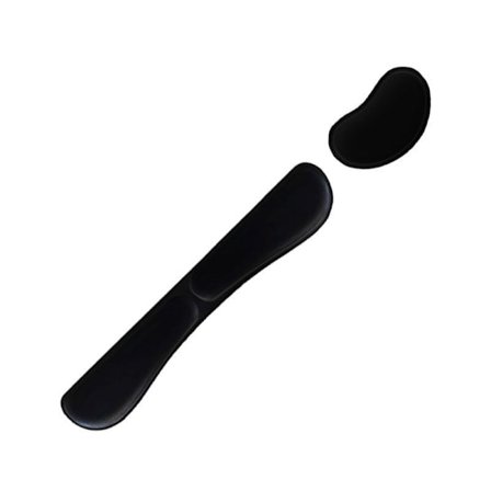 Denne håndledsstøtte kan bruges som et tastatur- og muse-sæt, lavet af fortykket memoryskum, med en skridsikker bund og er sort