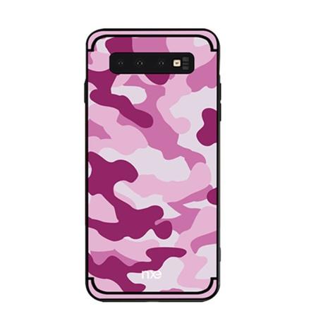 NXE-naamiokuvioinen TPU- cover Samsung Galaxy S10:lle - Rose Pink