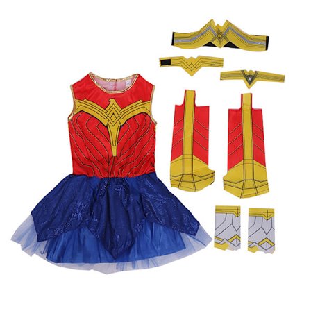 Wonder Woman original DC Comics flicka kostym (Storlek 5-7 år)