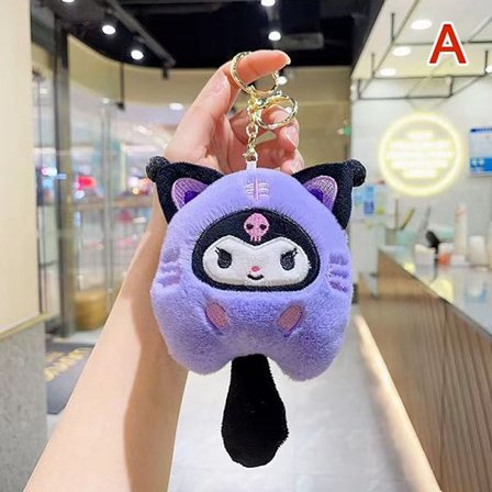 Tecknad plysch myntväska och Kuromi Melody Nyckelring Väska Myntvägg - high quality