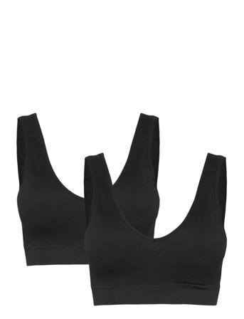 Pcsymmi Rib Bra Top 2-Pack Bc Black Pieces