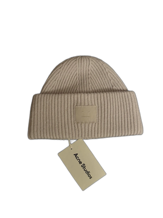 Vit/beige stickad mössa Acne Studios