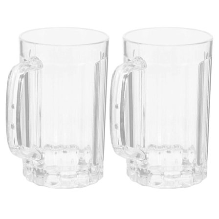 2 stk. 500ML Transparent Ølkrus Plastik Ølkrus Juicekop Husholdningsvandkop