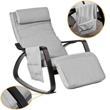 Rootz justerbar gungstol - Gungstol - Amningsstol - Ram i björk - Avtagbart tvättbart överdrag - 5-positions fotstöd - 120 kg lastkapacitet - Modern d