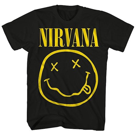 Nirvana T-shirt Officiell Smiley Face Logotyp Nirvana T-shirt