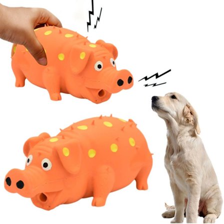 Pig Piper Dog Toy Interactive Dog Chew Toy Gummi Pig Hundleksak för små medelstora hundar