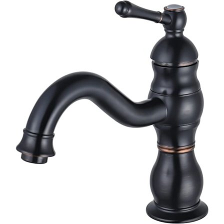 Vintage Sort Badeværelsesarmatur 360° Rotation Vaskarmatur Enkelt Greb Messing Badeværelsesarmatur