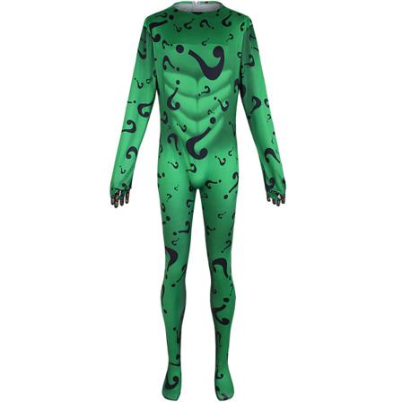 Riddler Edward Nygma cosplay kostymer Anime one-piece tights bl Green XS M