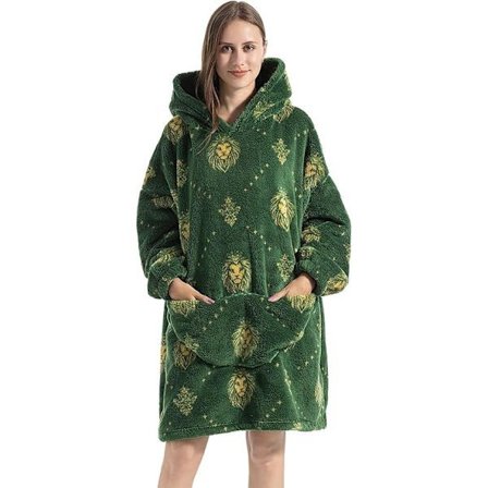 Hettepledd for kvinner, overdimensjonert fleecepledd, koselige gensere, fluffy sherpa-genser med stor lomme