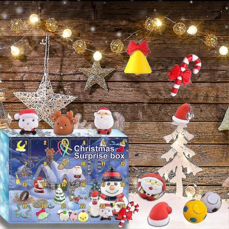Jule-adventskalender Julenisse lekegardinboks 24 dagers nedtelling julelekeoverraskelsesgave