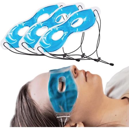 stk Kølende Øjenmaske | mod Hovedpine og Hævede Øjne | Genanvendelig Varm eller Kold (Blå)