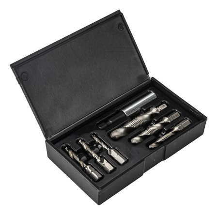 PELA 507788 Gjengetappsett 7 deler, med bitsfeste, Håndverktøy