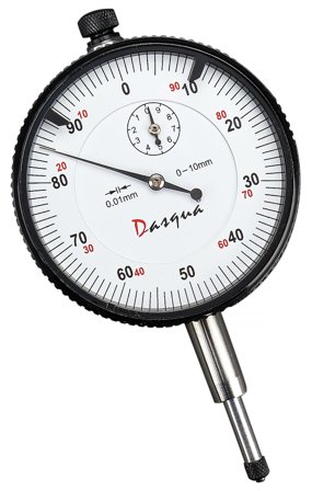 Dasqua 495177 Indikatorklokke glatt bakside, 0-10 mm, Måleinstrumenter