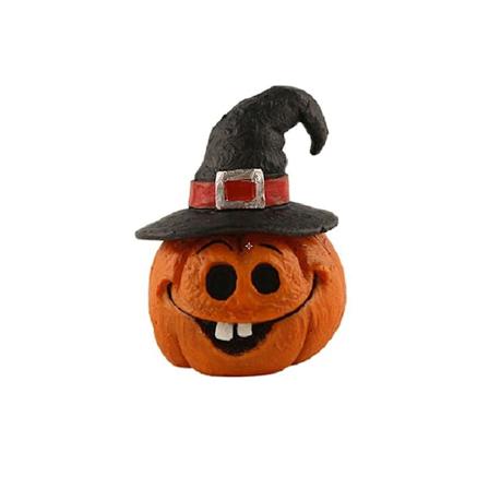 Halloween-kummituskurpitsan koristehahmot maalaismainen valaistu hartsihaamu C