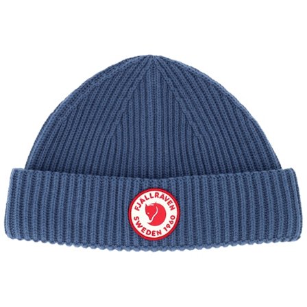 Fjällräven - Blu shortbeanie Beanie - 1960 Lite Logo Indigo Blue Knit Short Beanie @ Hatstore