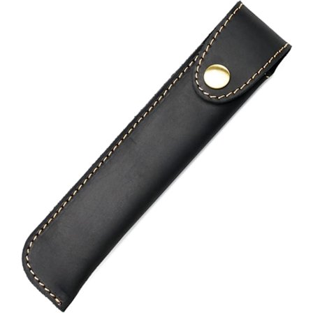 Kulepennveske, pennveske i skinn, skinnveske, Crazy Horse-skinn, med metalllukking, for fyllepenn, pennveske, kulepenn, pekepenn,