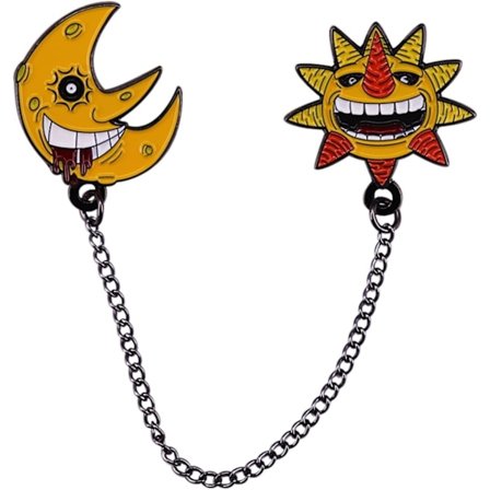 sol och måne brosch pin pin chain badge halloween night anime day nya tillbehör