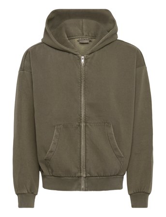 Weekday Loose Fit Zip Hoodie - Khaki green - L