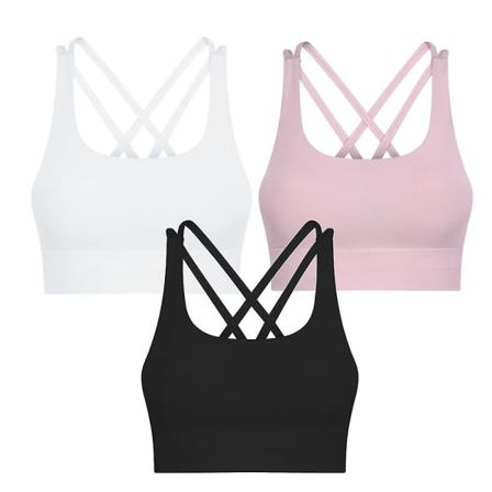3-pack sport-bh för kvinnor med avtagbara kupor set1 S