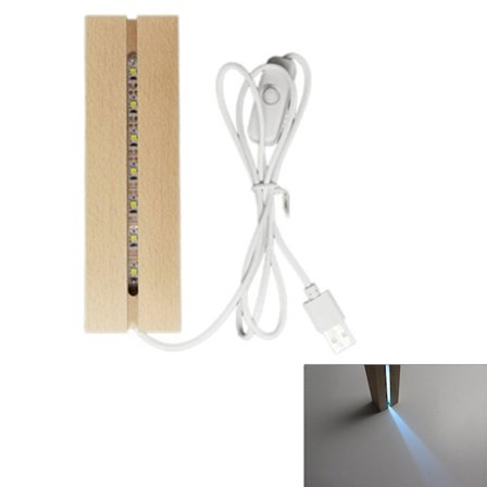 Led Træ Display Base 8 Farver Rektangel Display Piedestal Lys Display Base