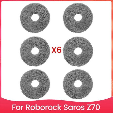 6 stk. moppepuder til Saros Z70 støvsuger, reservedele, vaskbare moppeklude tilbehør