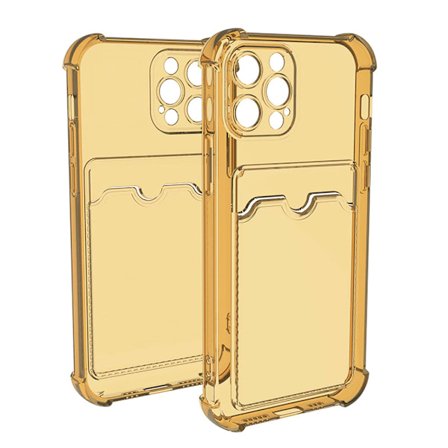 iPhone 12 Pro Stöttåligt Skal med Korthållare - Gul