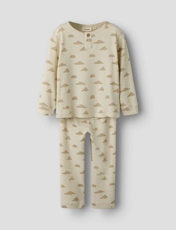 Lil'Atelier Nmmgago Ls Night Set Lil - Cream - 116