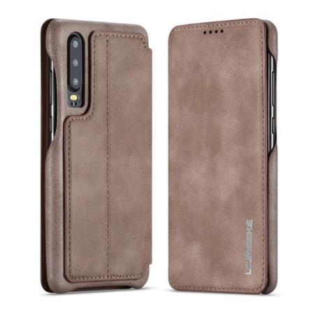 LC.IMEEKE Huawei P30 læderetui - Kaffe Brown
