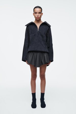 COS Women's Gathered Micro Skirt in Grey