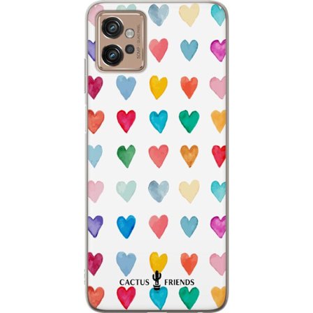 Kompatibel Mobilcover til Motorola Motorola Moto G32 Cactus and Friends - Watercolor Love Grid
