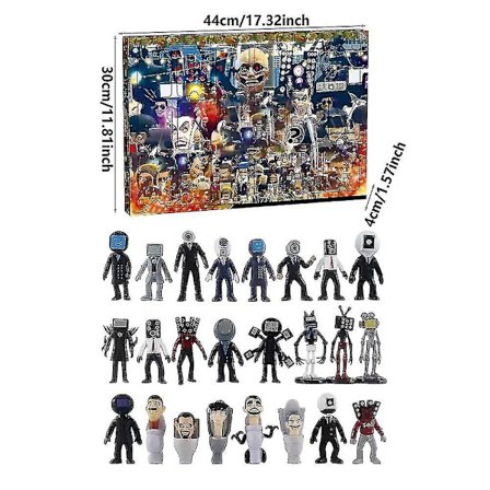 12/18 stk Anime Adventskalender med Mini Tegneseriefigurer Jul Søt Anime Advent for Gutter Jenter og Tenåringer Julegaver