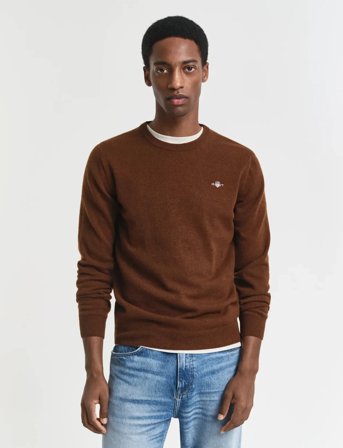GANT Superfine Lambswool C-Neck - Brown - S