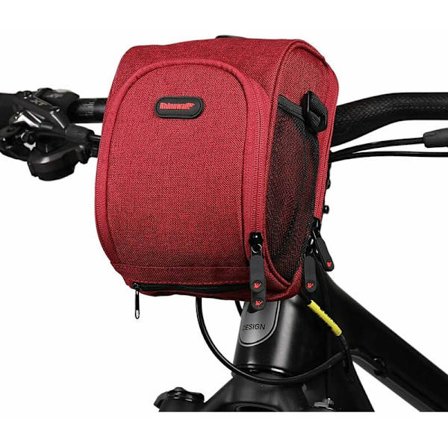 Vandtæt cykelstyr-taske til alle typer cykler med aftagelig skulderrem og regnslag, velegnet til udendørskørsel