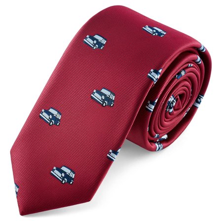 Motos | Cravate rouge La grosse voiture 6 cm pour hommes - Cravates slim