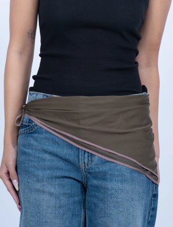 SUI AVA Contrast Scarf - Khaki green - ONE SIZE