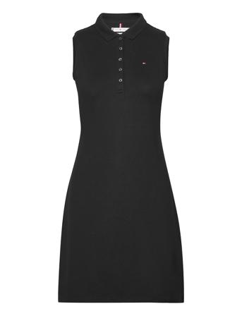 Slim Polo Dress Ns Kort Kjole Sort Tommy Hilfiger