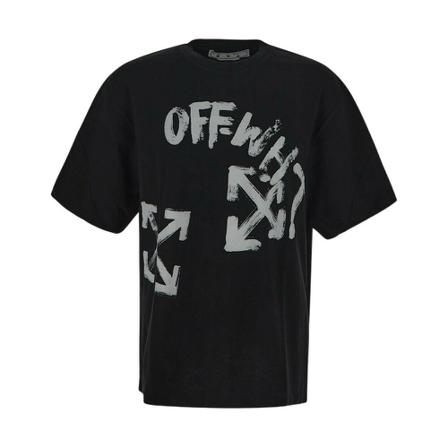 Off White, T-Shirts Zwart, Heren, Maat:S