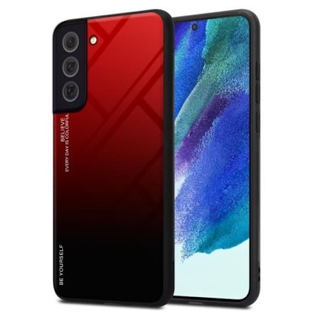 Fodral till Samsung Galaxy S22 PLUS Skal i RÖTT - SVART Fodral Skyddsskydd tvåfärgad TPU