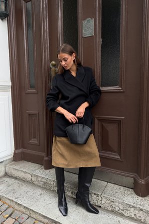 NA-KD Blazer court en laine mélangée - Vestes Printemps - Noir - EU 42