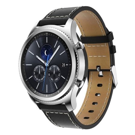 Samsung Gear S3 Frontier klockarmband i äkta läder - Svart