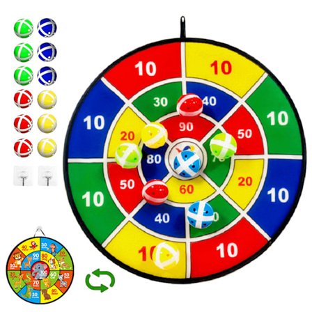 Darttavla för barn, leksakssport dubbelsidig med klibbiga bollar, inomhus utomhus festspel leksaker presenter för 4 5 6 7 8 9 10 11 12 år gammal pojke