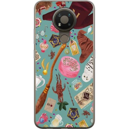 Kompatibelt Mobilskal till Nokia Nokia 3.4 Magisk illustration med trollstav, hatt och fantasiföremål i lekfull sagostil